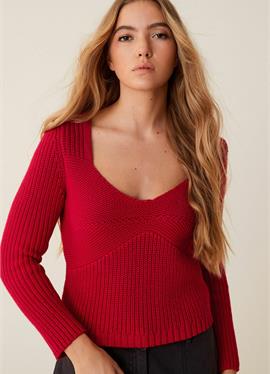 CORSET DETAIL SWEETHEART NECKLINE JUMPER - кофта