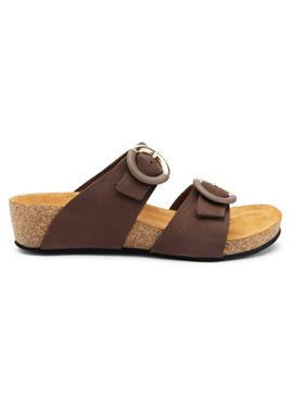 DOUBLE-STRAP SLIDERS WITH TWO-TONE BUCKLES - шлепанцы flach