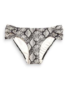 MINT VELVET GREY SNAKE RUCHED SIDE бикини BRIEFS - плавки-бикини