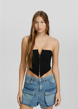 WITH HOOK-AND-EYE CLASPS-BANDEAU - топ