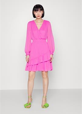 V NECK DRESS WITH ASYMMETRIC RUFFLE HEM - Cocktailплатье/festliches платье