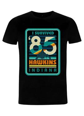 STRANGER THINGS I SURVIVED HAWKINS - футболка print