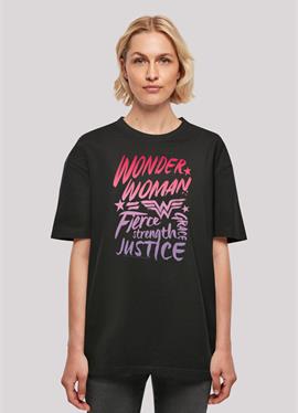 DC COMICS WON DER WOMAN GRADIENT TEXT - футболка print