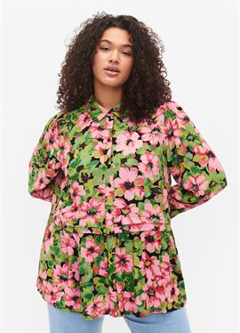 С цветочный принт AUS - блузка рубашечного покроя
