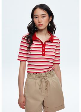 FRONT BUTTONED STRIPED - поло