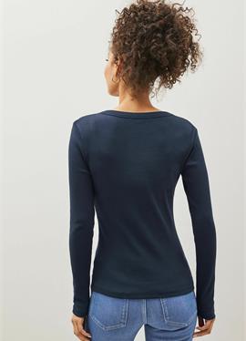 LONG SLEEVE HENLEY BUTTON - футболка с длинным рукавом