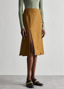 DOUBLE LAYER SPLIT SKIRT - A-Linien-Rock