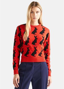 CREW NECK LONG SLEEVE WITH ALL OVER RABBIIT - кофта