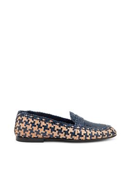 TWO-TONE LOAFERS WITH SADDLE DETAIL - слипперы