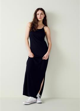 THIN STRAP RIBBED MAXI DRESS - макси-платье