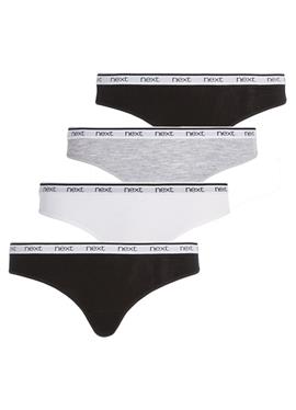 COTTON RICH LOGO KNICKERS 4 PACK-THONG - стринги