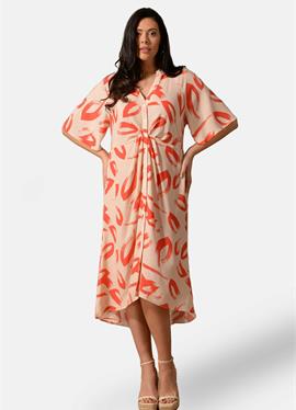 BRUSHSTROKE PRINT RUCHED FRONT D - платье