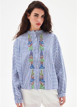 EMBROIDERED LONG SLEEVE STRIPED - блузка рубашечного покроя