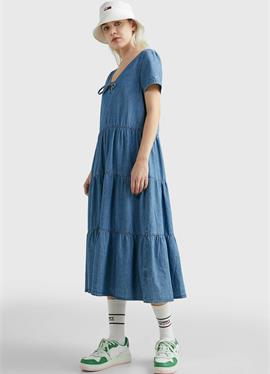 TIERED CHAMBRAY - джинсовое платье