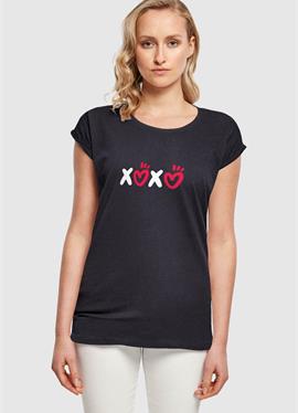 VALENTINES DAY - XOXO EXTENDED SHOULDER - футболка print