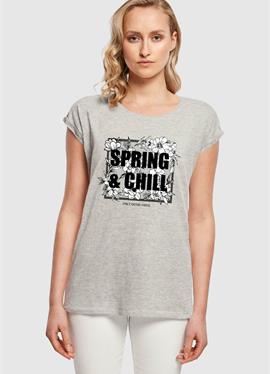 SPRING AND CHILL EXTENDED SHOULDER - футболка print