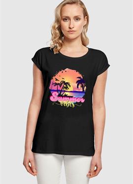 SUMMER VIBES SUNSET EXTENDED SHOULDER - футболка print