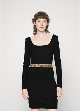 LOGO TAPE WAISTBAND MILANO DRESS - платье из джерси