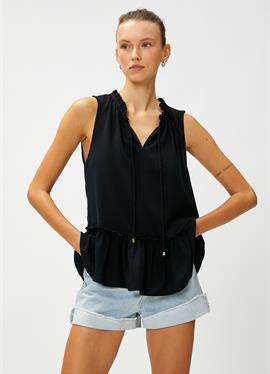 SLEEVELESS FRILL DETAIL - блузка