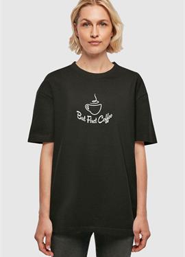 BUT FIRST COFFEE OVERSIZED BOYFRIEND TEE - футболка print