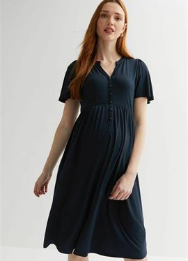 MATERNITY NOTCH NECK SHORT SLEEVE - JERSEY DRESS - платье из джерси
