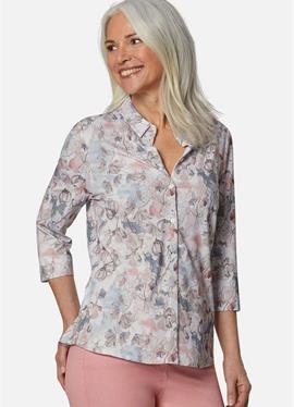 Принт - блузка рубашечного покроя
