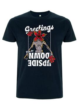 STRANGER THINGS DEMOGORGON SEASON'S GREETINGS - футболка print