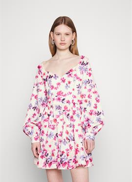 PERRIE SIAN FLORAL PRINT RUFFLE DETAIL MINI DRESS WITH LACE BACK - Cocktailплатье/festliches платье