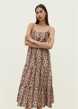 PRINTED MIDI WITH CUT-OUT DETAILS - платье