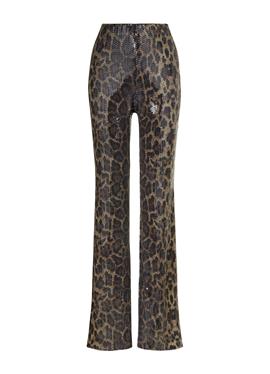 LEOPARD PATTERNED FLARED - брюки