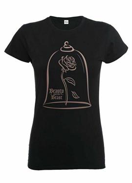 DISNEY BEAUTY THE BEAST ROSE GOLD - футболка print