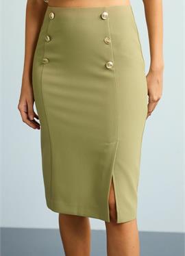 BUTTON DETAIL PENCIL SKIRT - юбка-карандаш