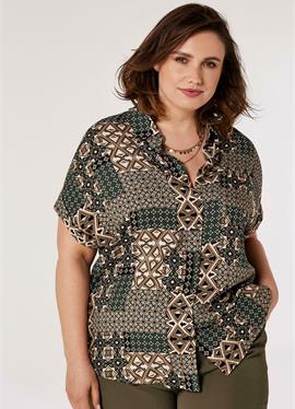 CURVE RETRO PATCHWORK - блузка рубашечного покроя