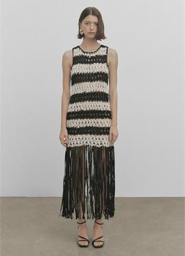STUDIO - STRIPED BRAIDED WITH FRINGING - макси-платье