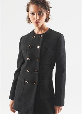 COLLARLESS COAT - короткое пальто