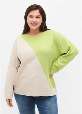 WITH ROUND NECK AND COLORBLOCK - кофта