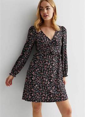 DITSY FLORAL RUCHED LONG SLEEVE MINI - платье