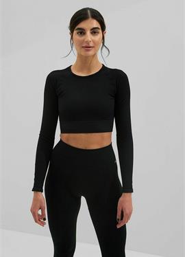 RIBBED SEAMLESS CROP - футболка с длинным рукавом