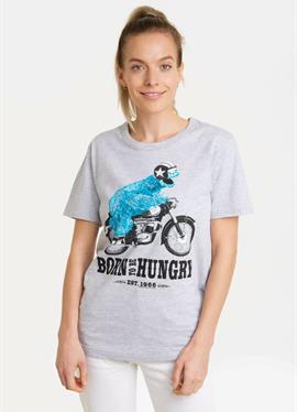 SESAME STREET COOKIE MONSTER MOTORRAD - футболка print
