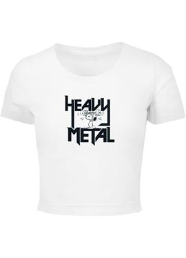 PEANUTS - HEAVY METAL CROPPED - футболка print