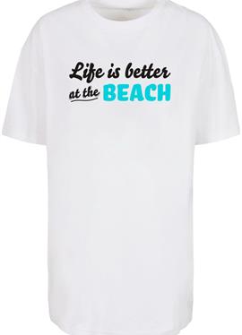 SUMMER - LIFE IS BETTER AT THE BEACH BOYFRIEND - футболка print