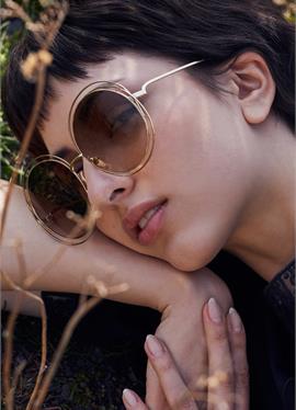 CARLINA OVERSIZED ROUND METAL SUNGLASSES - солнцезащитные очки