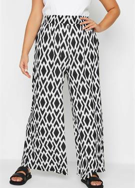 GEOMETRIC PRINT WIDE LEG - брюки