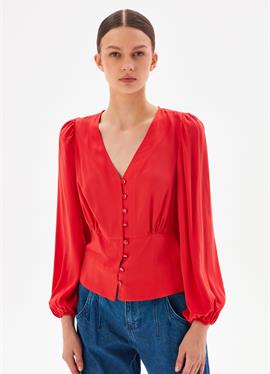 BUTTON FRONTED V-NECK - блузка