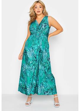 TROPICAL PRINT KNOT FRONT - макси-платье