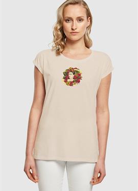 FRIDA KAHLO MUCH FLOWERS EXTENDED SHOULDER TEE - футболка print