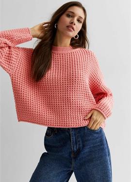 MID MOSS STITCH CREW NECK BOXY - кофта