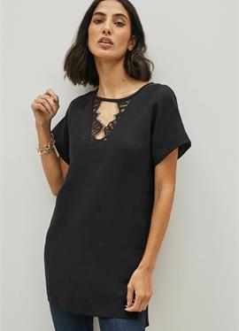 LACE NECK шорты SLEEVE TUNIC - блузка