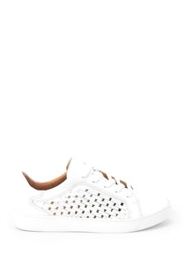 SIGNATURE LEATHER WEAVE LACE-UP TRAINERS - сникеры low