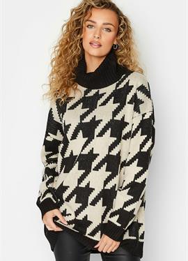 DOGTOOTH CHECK ROLL NECK - кофта